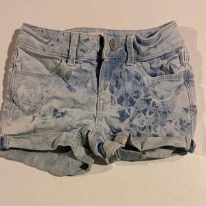SO Blue Tie-Dye Cuffed Denim Shorts